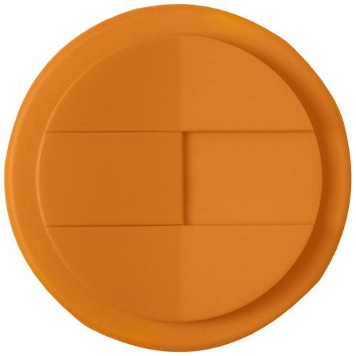 PF210425-18Americano® Eco 350 ml recycelter Becher mit auslaufsicherem Deckel_ orange_weiss