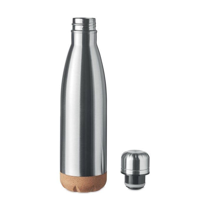 MO6313-16Aspen Cork Doppelwandige Isolierflasche_ Mattsilber
