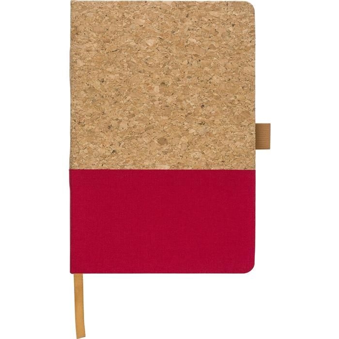 GI967381-08Notizbuch Trevor aus Kork und Baumwolle_ rot