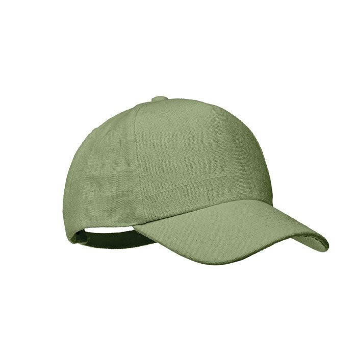 MO6176-09Naima Cap Hanf Baseball Kappe 5 Panele_ Gruen