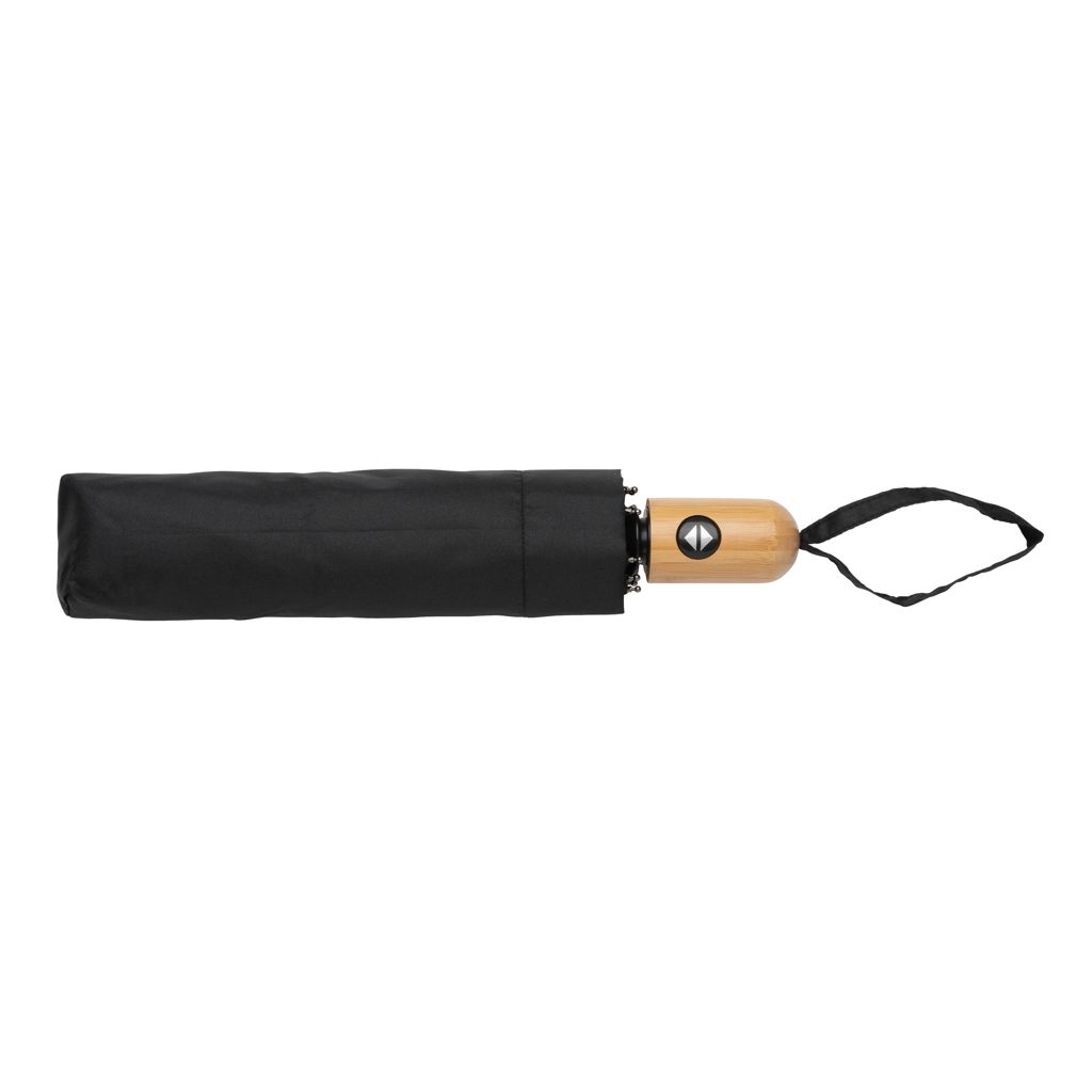 XDP850_61-121_ Impact AWARE™ RPET 190T Bambus-Schirm autom. open_close_ schwarz