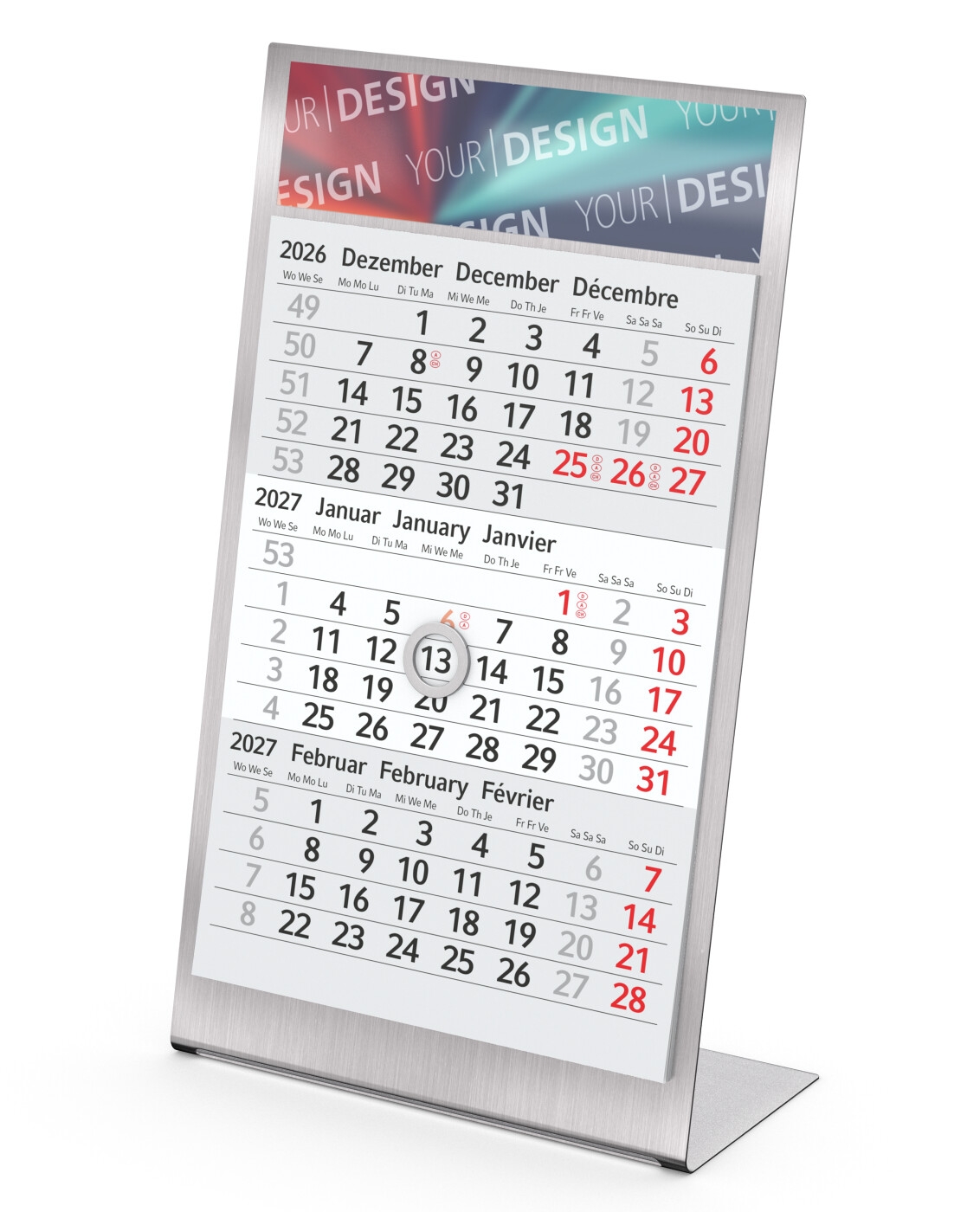 GE0014-SITischkalender Desktop 3 Steel