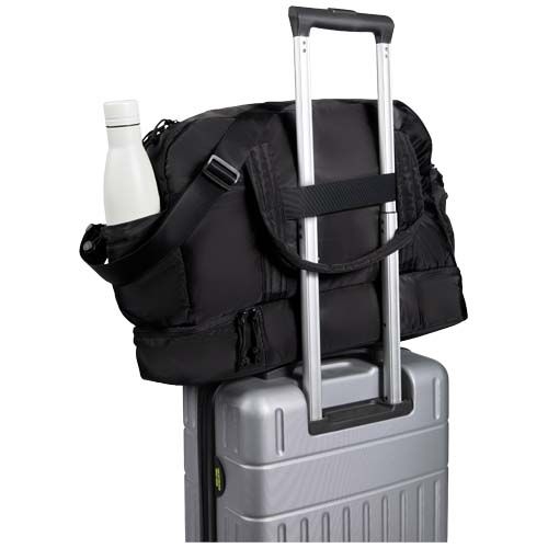 PF130115-3Puffer GRS recycelte Reisetasche mit isoliertem Boden 30L_ schwarz