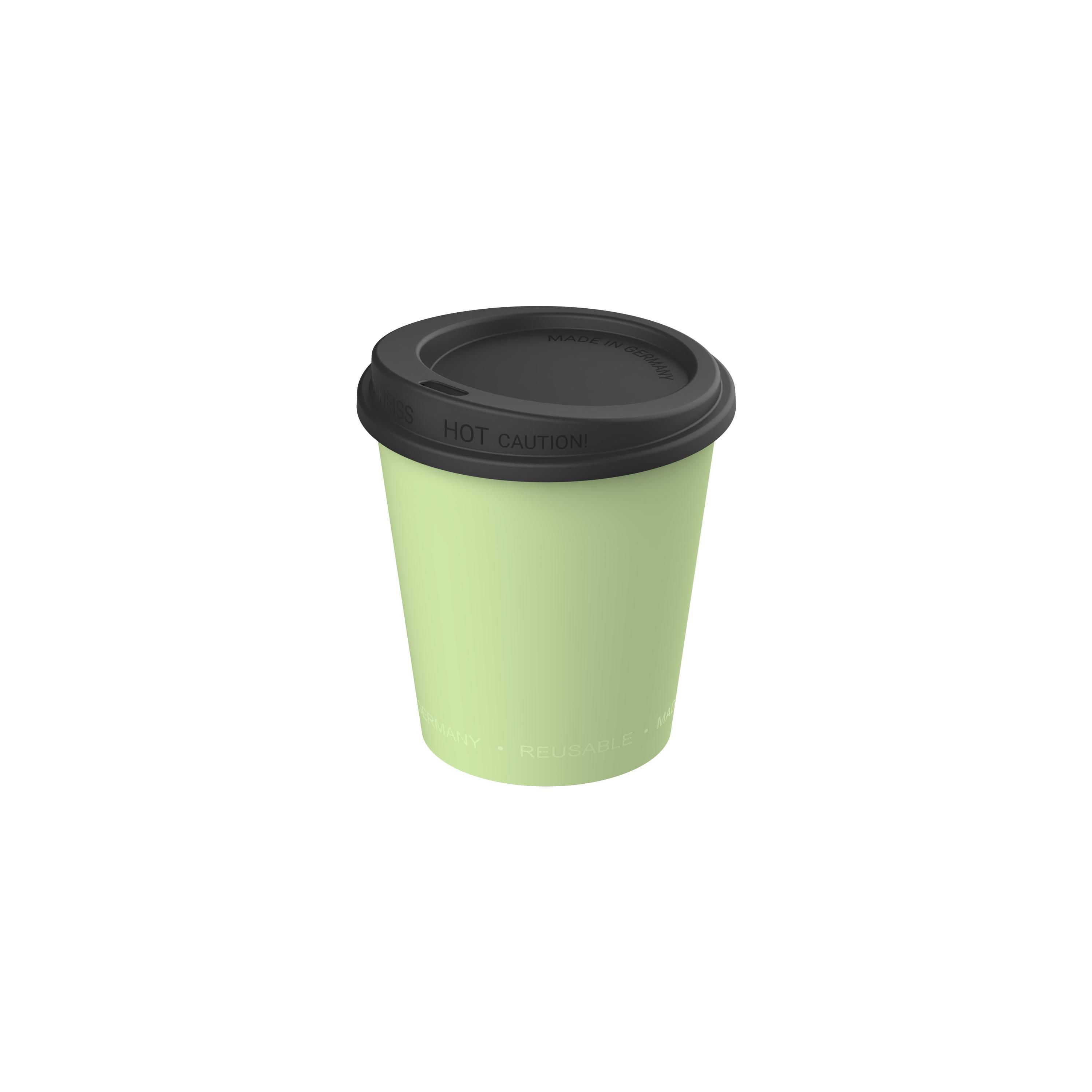 Kaffeebecher "ToGo", 0,2 l, geselliges grün, schwarz