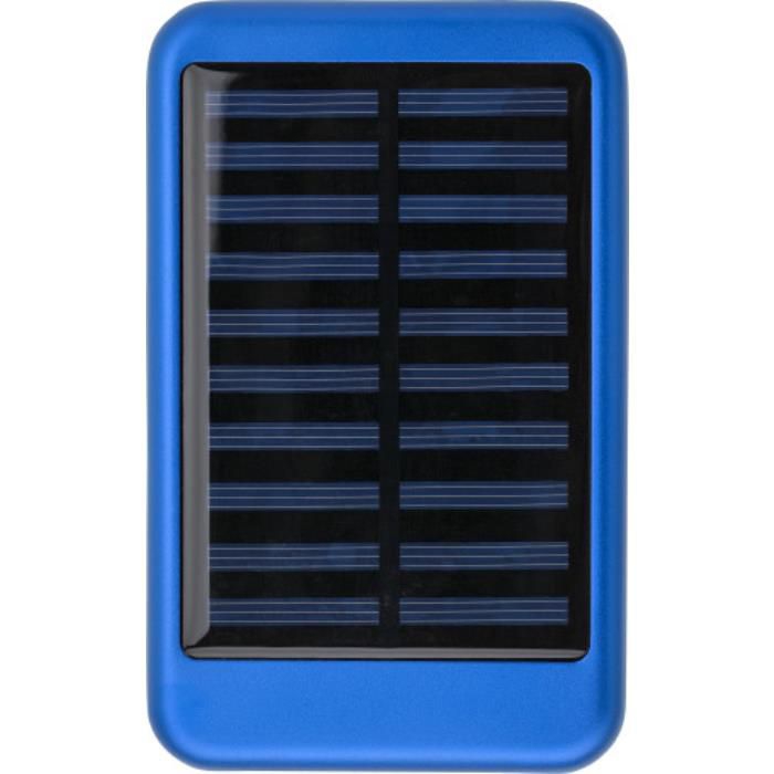 Aluminium Solar Powerbank Drew, Blau