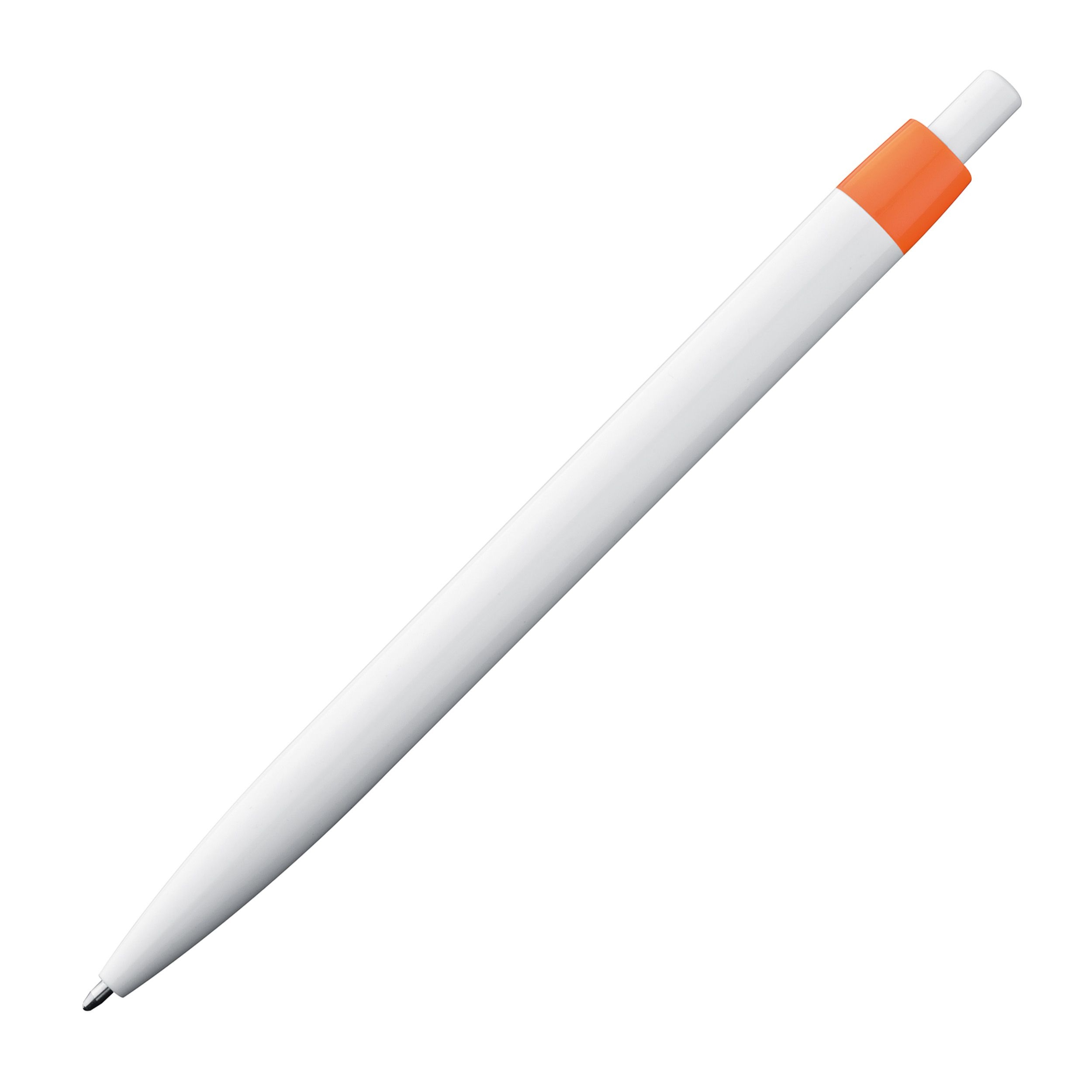 MA18656-10Kunststoffkugelschreiber mit farbigem Clip_ orange