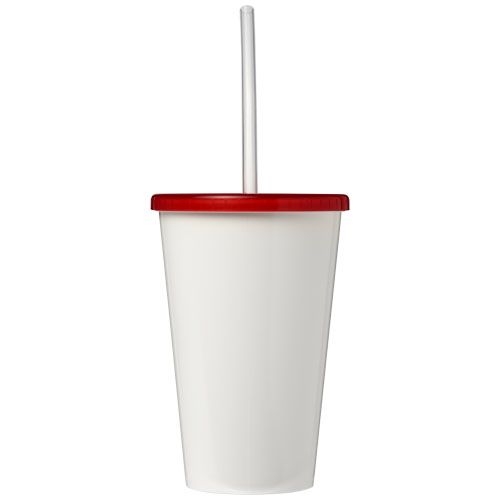 PF210027-3Brite-Americano® 350 ml doppelwandiger Stadium Becher_ rot