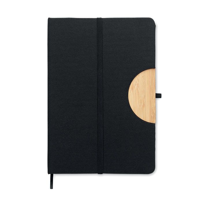 MO6576-03Blama DIN A5 RPET Notizbuch_ liniert_ Schwarz