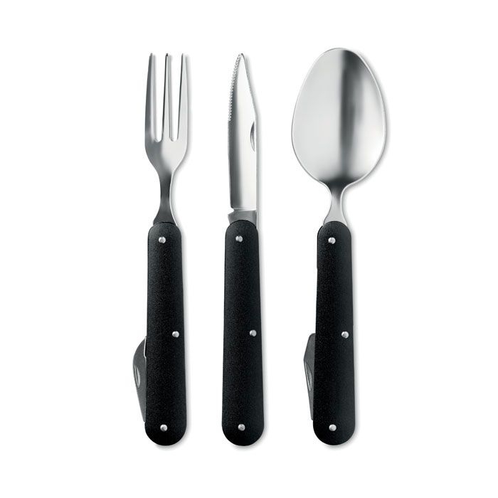 MO9503-033 Service Camping Besteck_ Schwarz