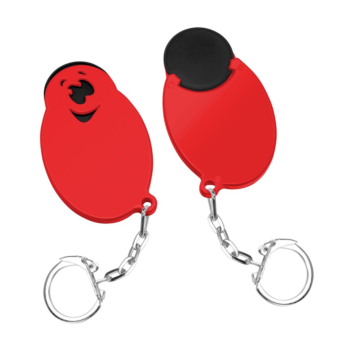 HE7855K-6-1Chiphalter mit 1€-Chip _Gesicht_ schwarz_ rot