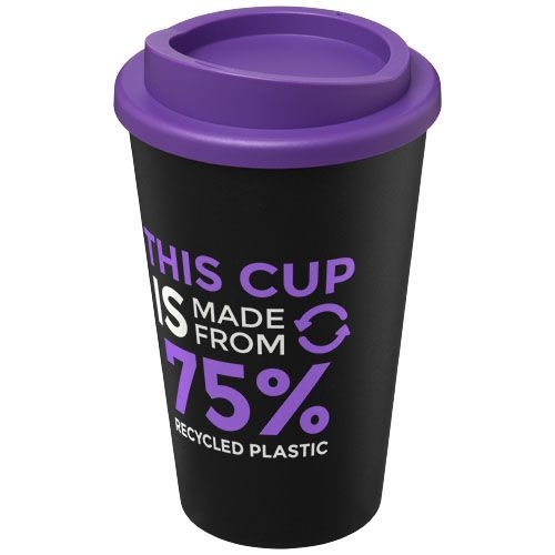 PF210422-6Americano® Eco 350 ml recycelter Becher_ schwarz_lila