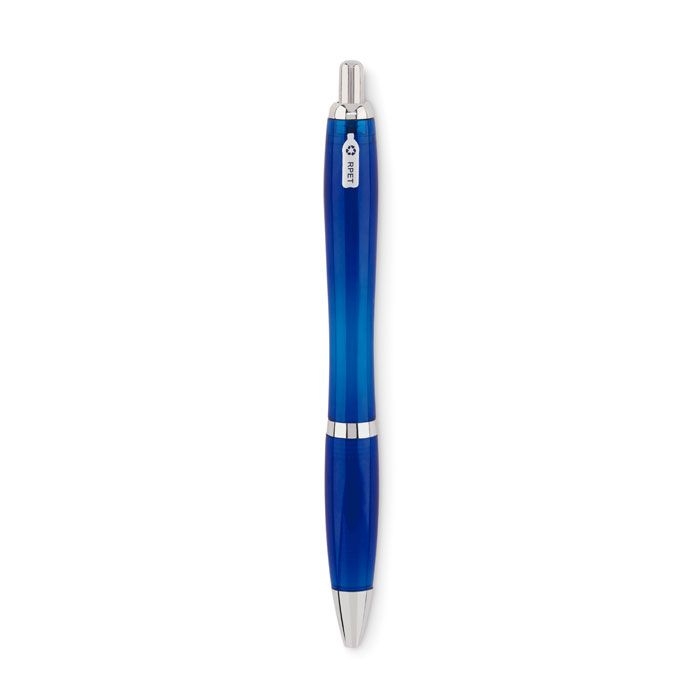 MO6409-23Rio Rpet Druckkugelschreiber RPET_ Transparent Blau