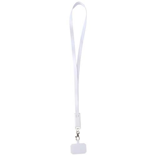PF124447Franz 5 in 1 Lanyard Kabel aus recyceltem Kunststoff fuer Smartphones mit integrierter Datensynchroni