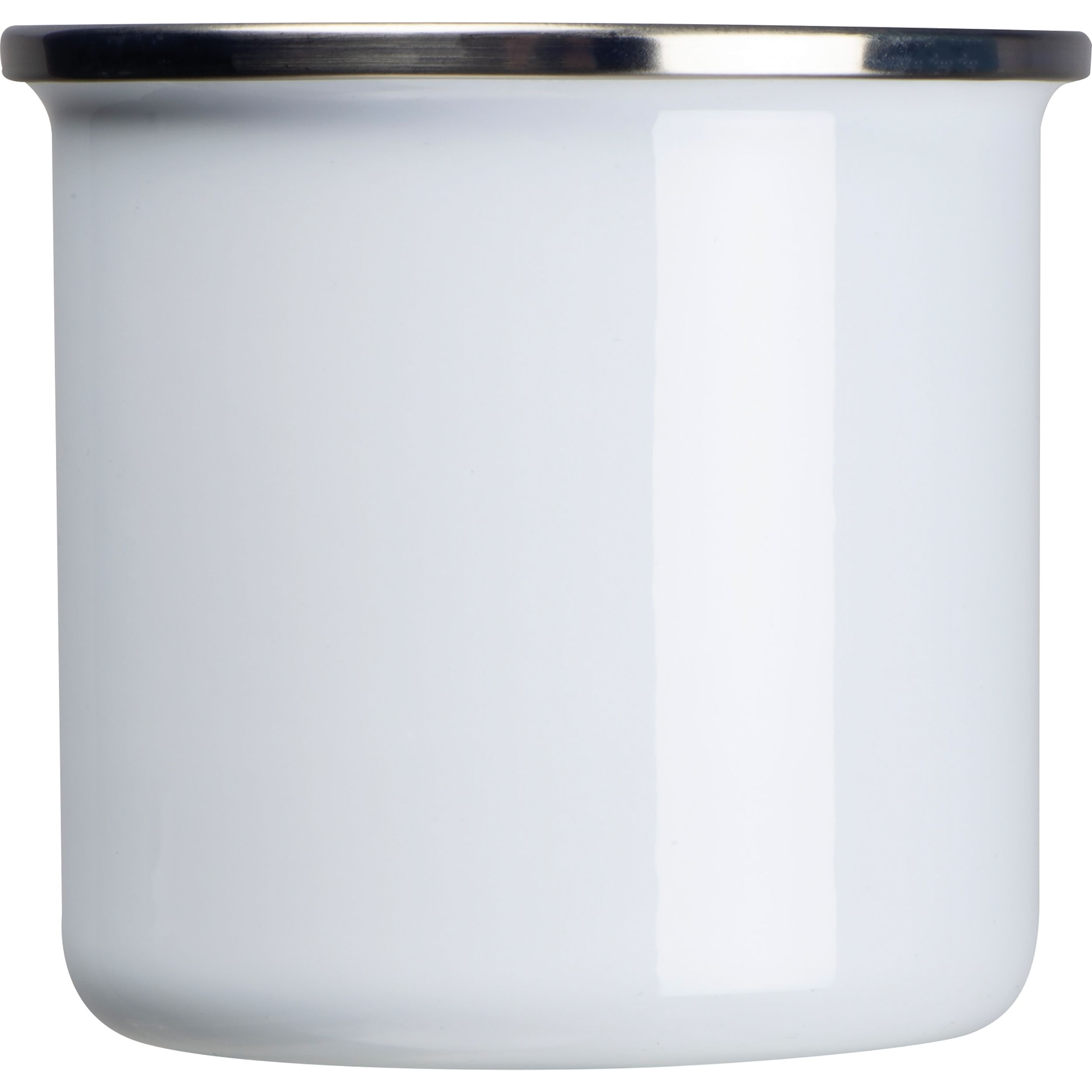 MA83704-06Sublimations Emaille Tasse _ weiss