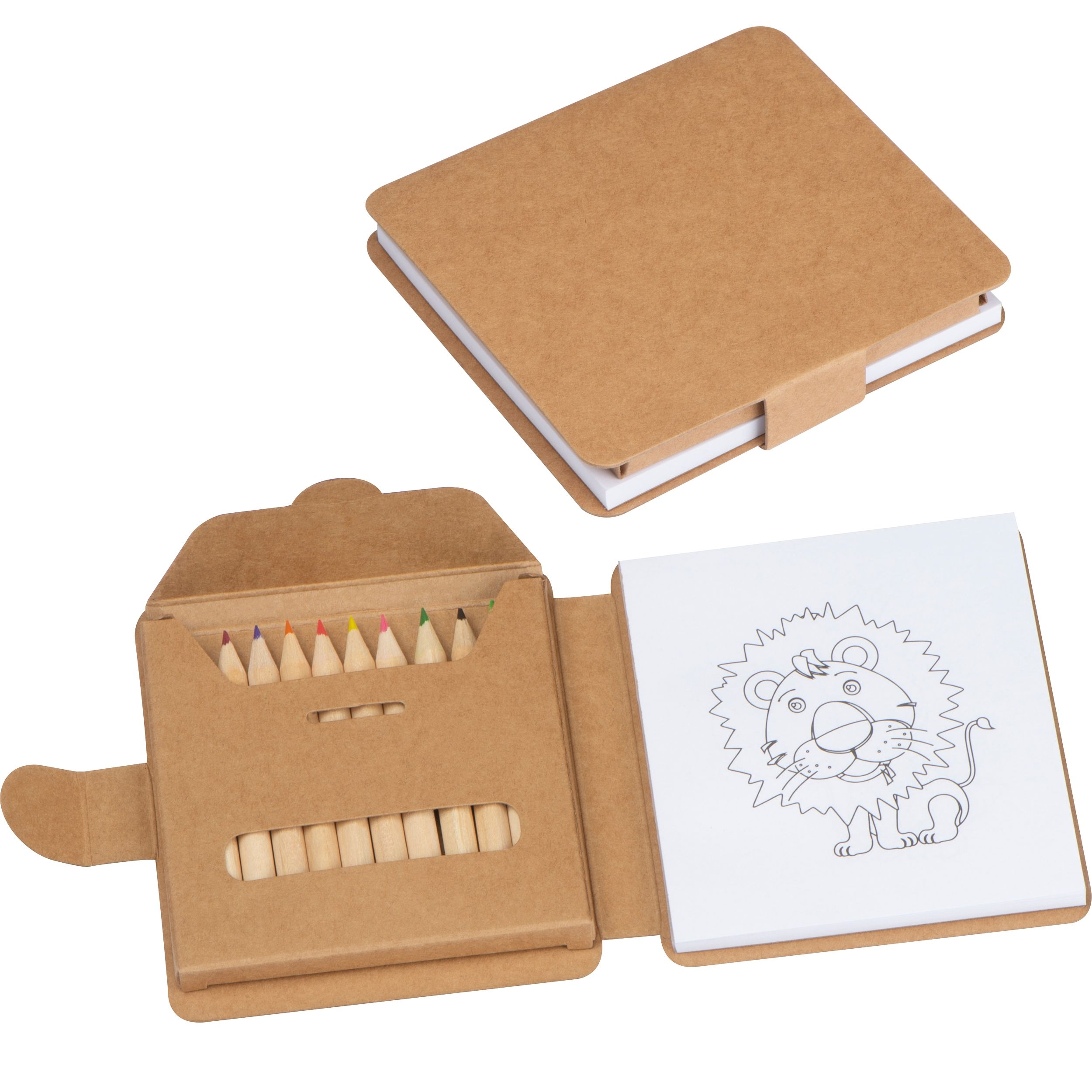 MA23590-13Malbuch mit 12 Buntstiften RUFUS_ beige