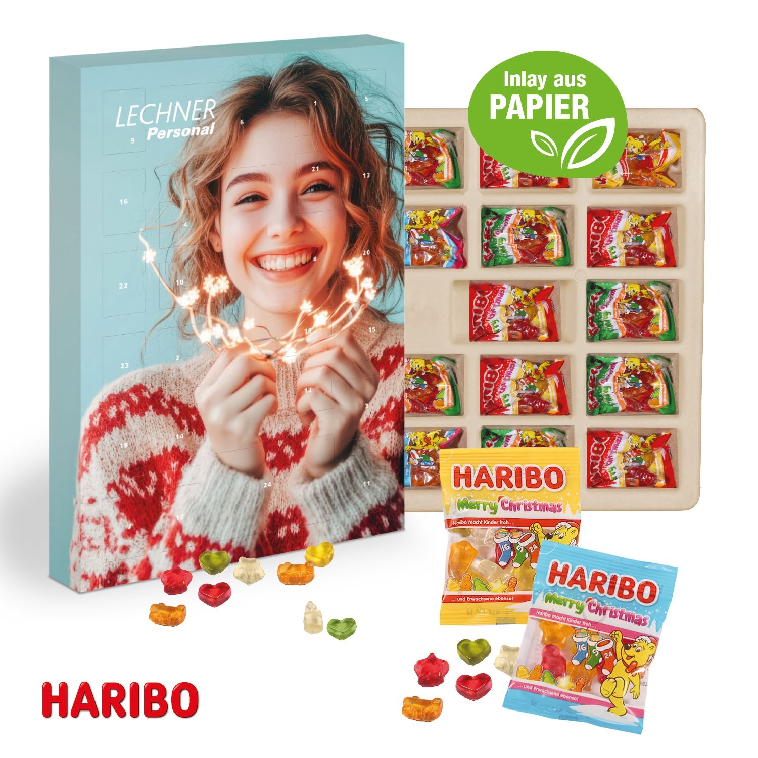 CD55451-01Adventskalender mit Haribo Fruchtgrummi_ Inlay aus Papier_ Motiv-Vorlage