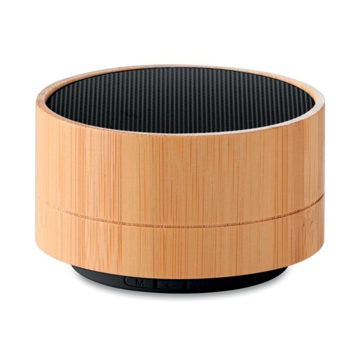 MO9609-03Sound Bamboo Runder wireless Lautsprecher_ schwarz
