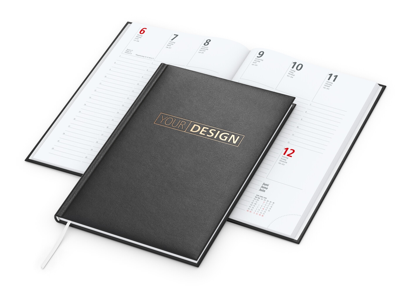 GE0067-SCKWochenkalender Prestige_ schwarz_ Kupferpraegung