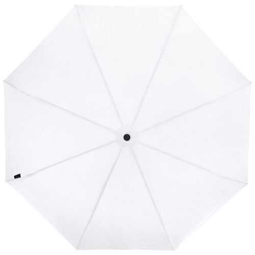 PF109145-1Birgit 21'' faltbarer winddichter Regenschirm aus recyceltem PET_ weiss