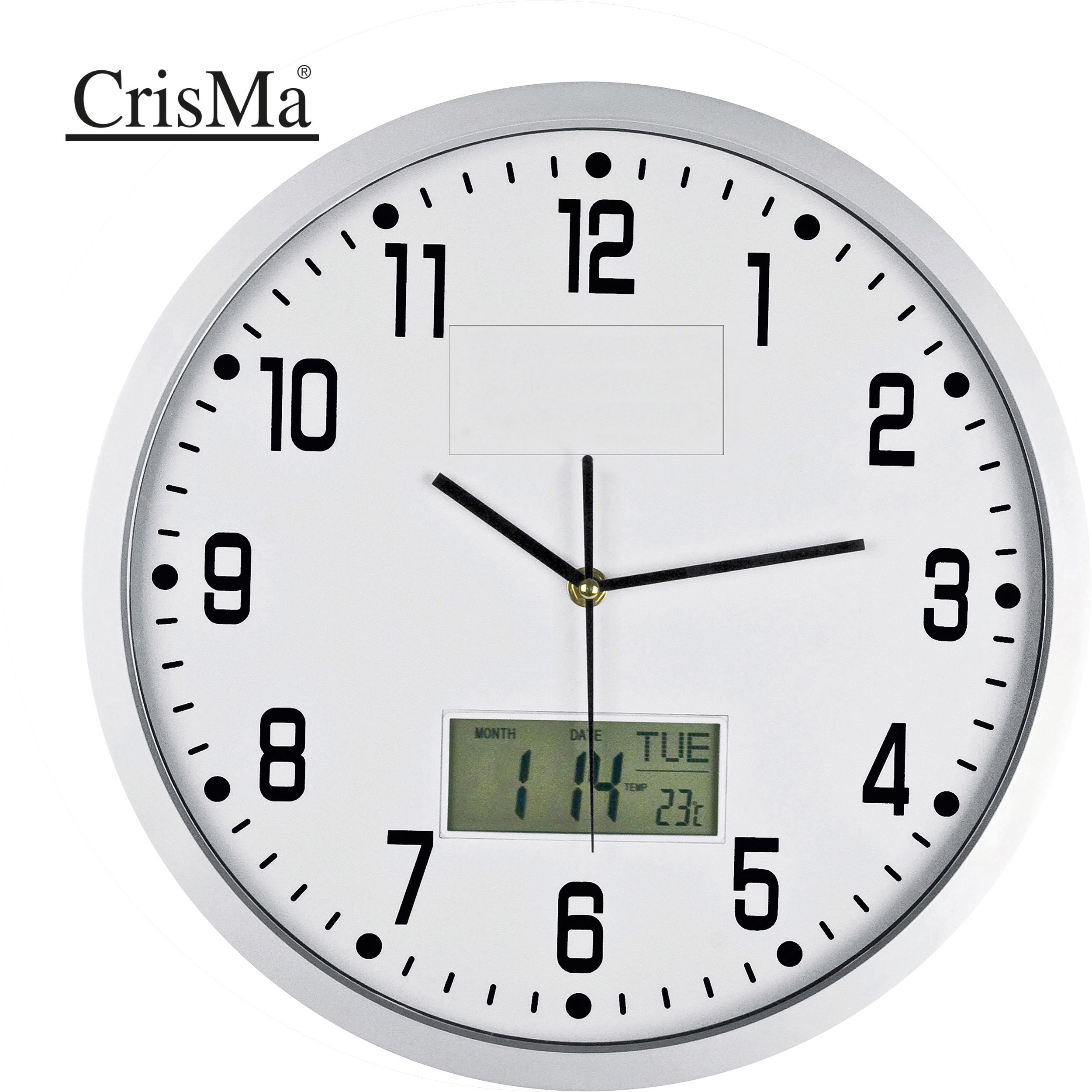 MA41240-06Analoge Wanduhr mit Digitalanzeige FRED_ weiss