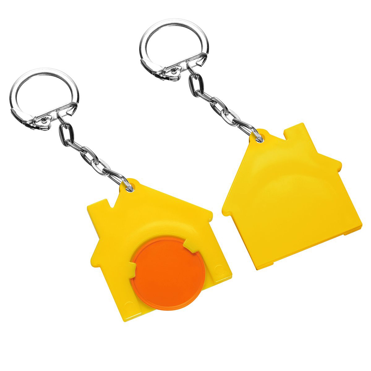 Chiphalter mit 1€-Chip "Haus", orange, gelb
