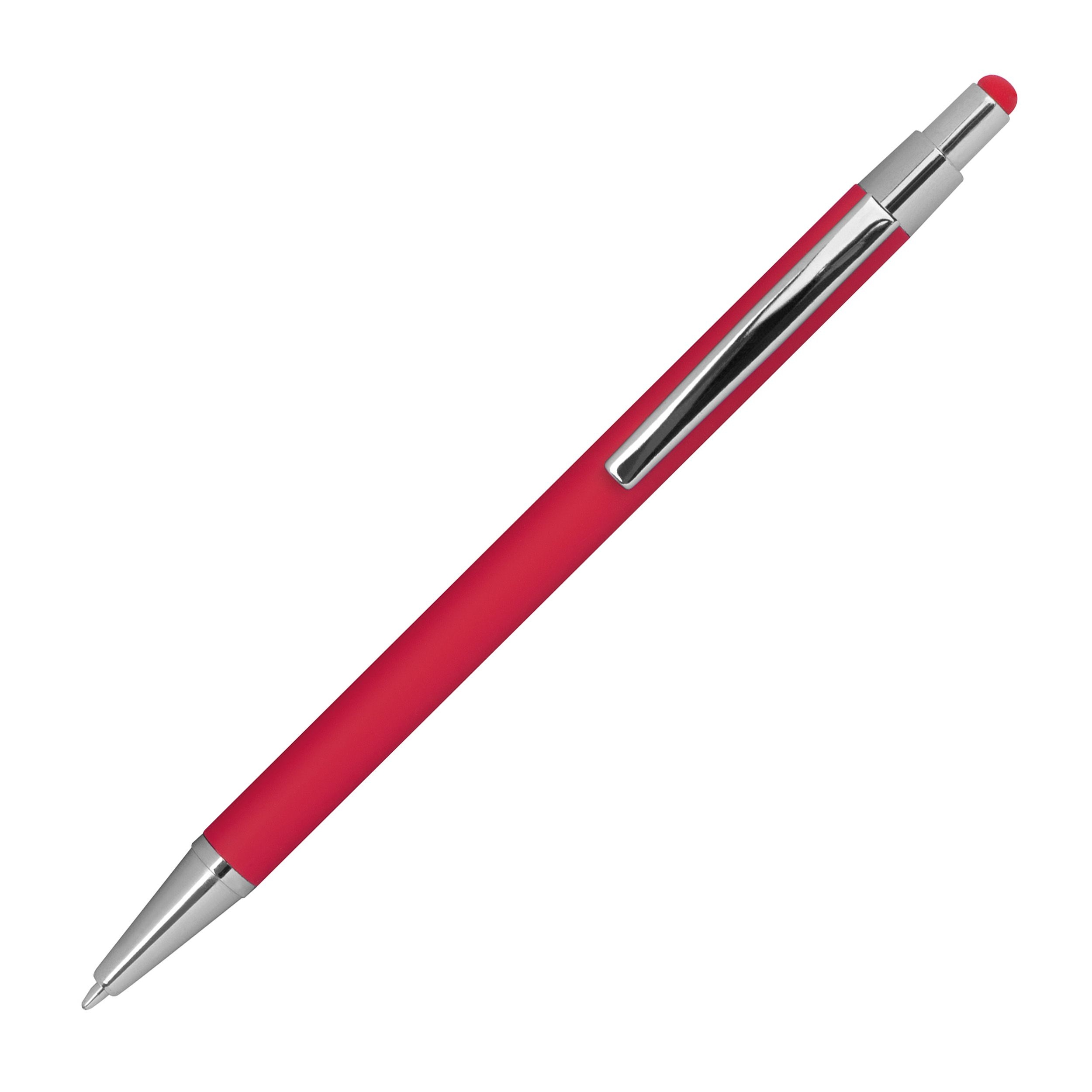 MA10964-05Kugelschreiber aus Metall mit Rubberfinish und Touchfunktion_ rot