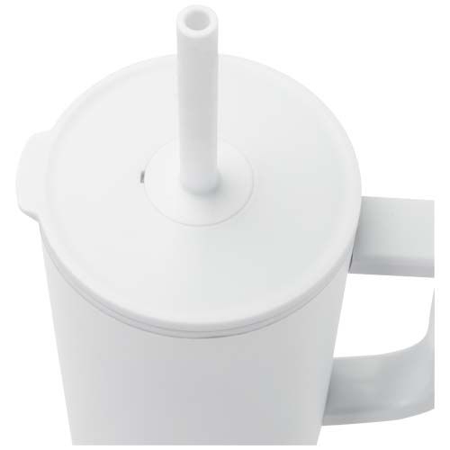 PF100867-1Brady 900 ml RCS-zertifizierter Isolierbecher mit Silikon Trinkhalm_ weiss