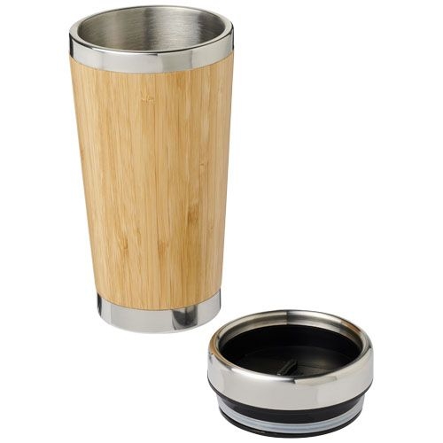 PF100636-1Bambus 450 ml Becher mit Bambus-Aussenseite_ braun
