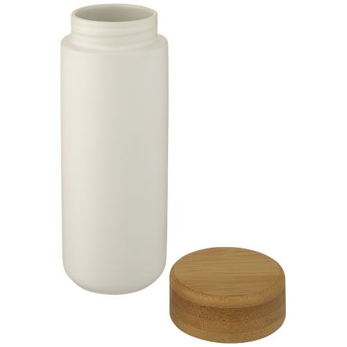 PF100705-1Lumi 300 ml Keramikbecher mit Bambusdeckel_ weiss