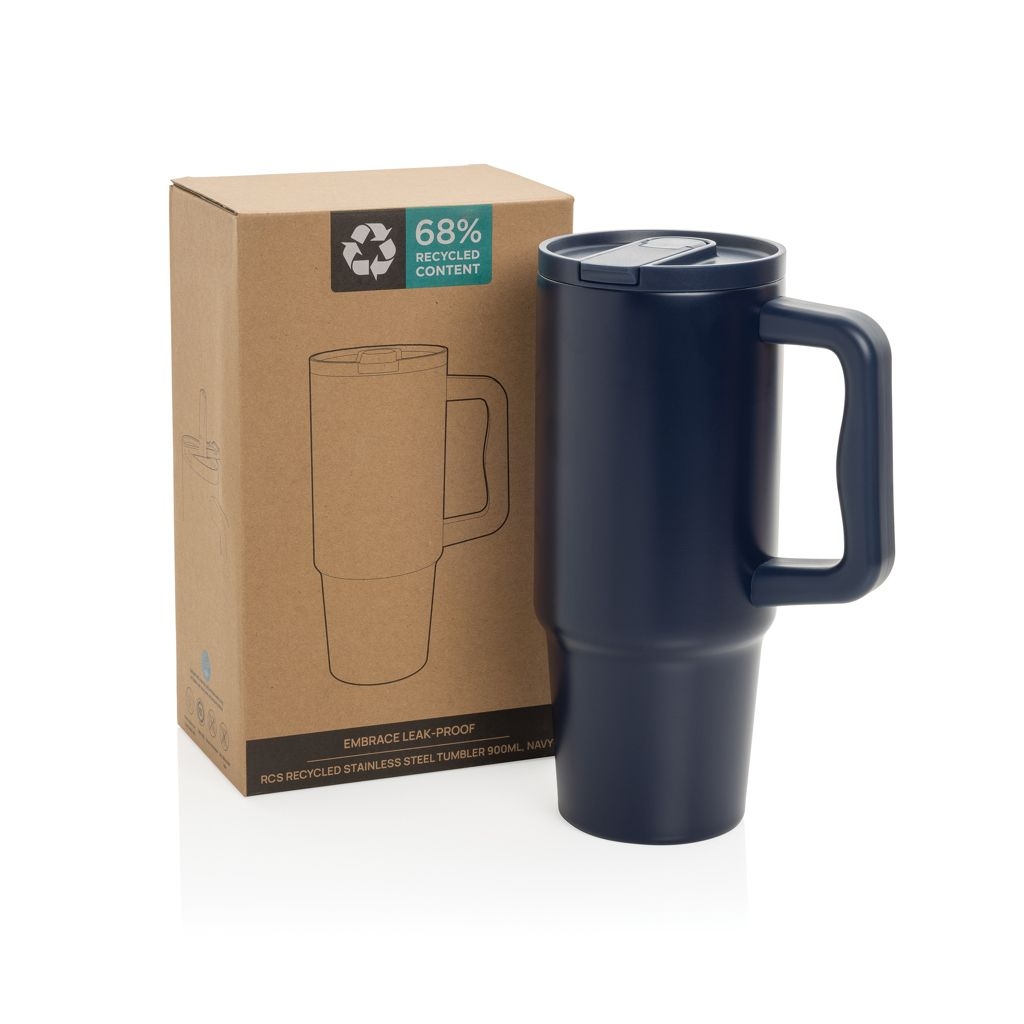 XDP437.34-25Embrace Leakproof aus RCS recyceltem Edelstahl 900ml_ navy blau