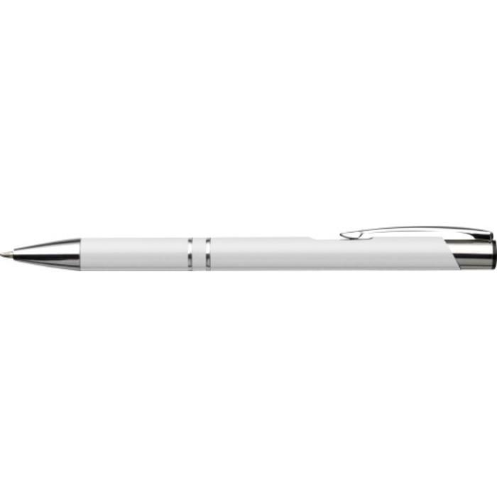 GI3444-02Kugelschreiber aus Aluminium Albacete_ Weiss
