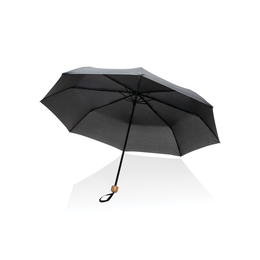 XDP850_57-120.5_ Impact AWARE™ RPET 190T Pongee Bambus Mini-Schirm_ schwarz