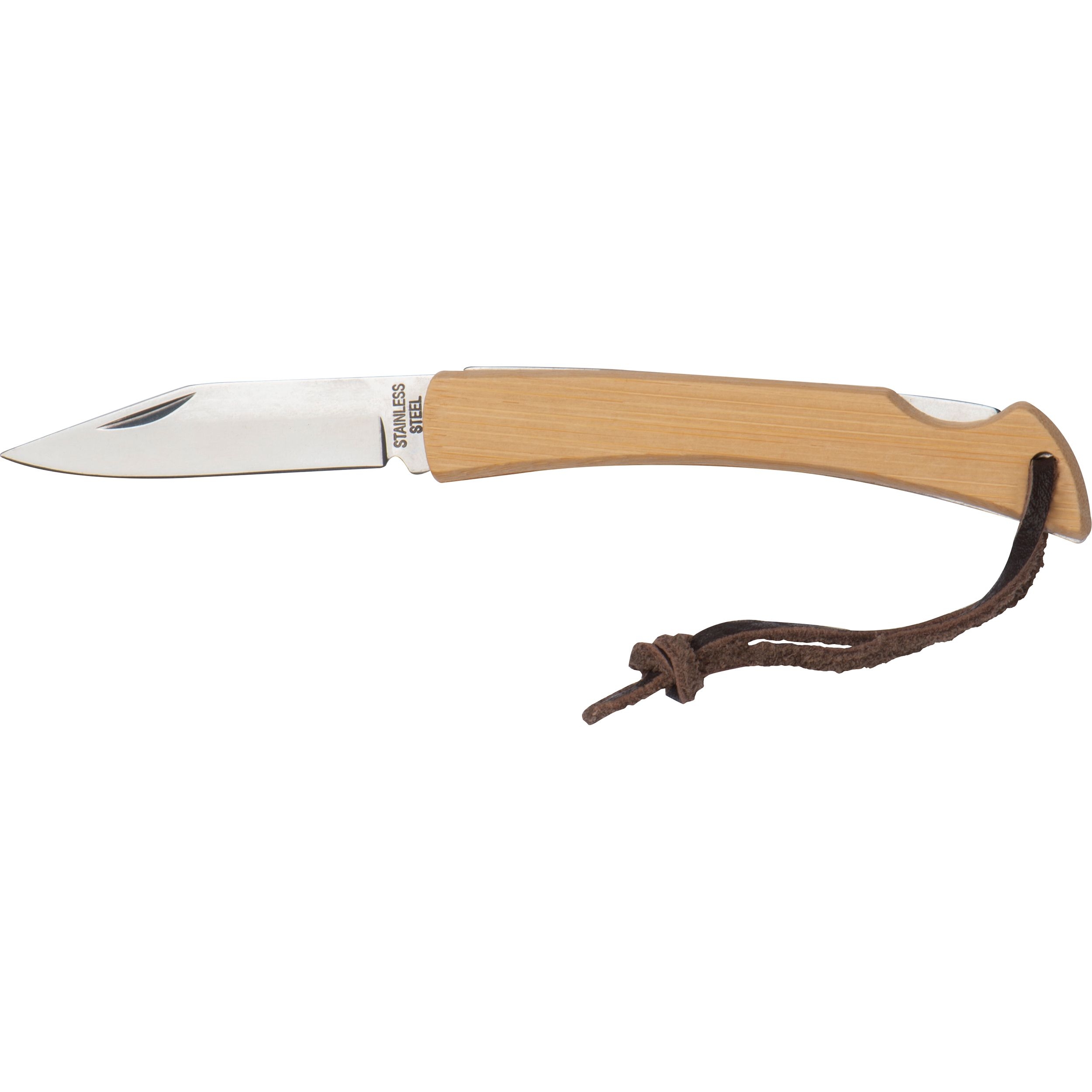 MA82692-13Taschenmesser mit Bambusschalen und Aufhaengeschlaufe_ beige