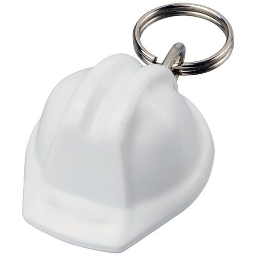 PF210189-5Kolt Schutzhelm Schluesselanhaenger aus recyceltem Material_ weiss