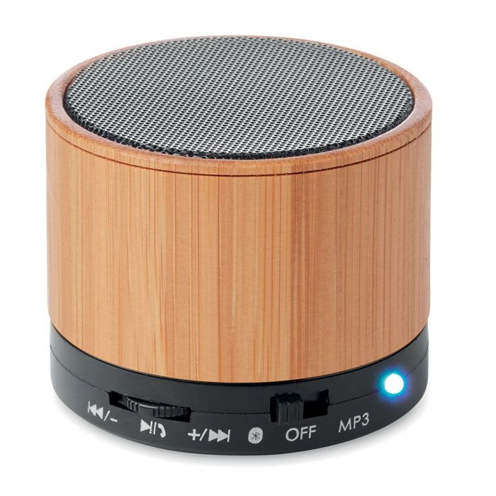 MO9608-03Round Bamboo Runder wireless Lautsprecher_ schwarz