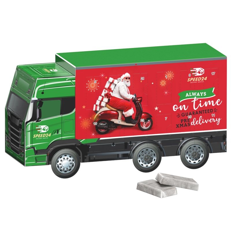 JG20025-2Adventskalender LKW_ Schokotaefelchen_ Alpenmilch_ Individuelles Motiv