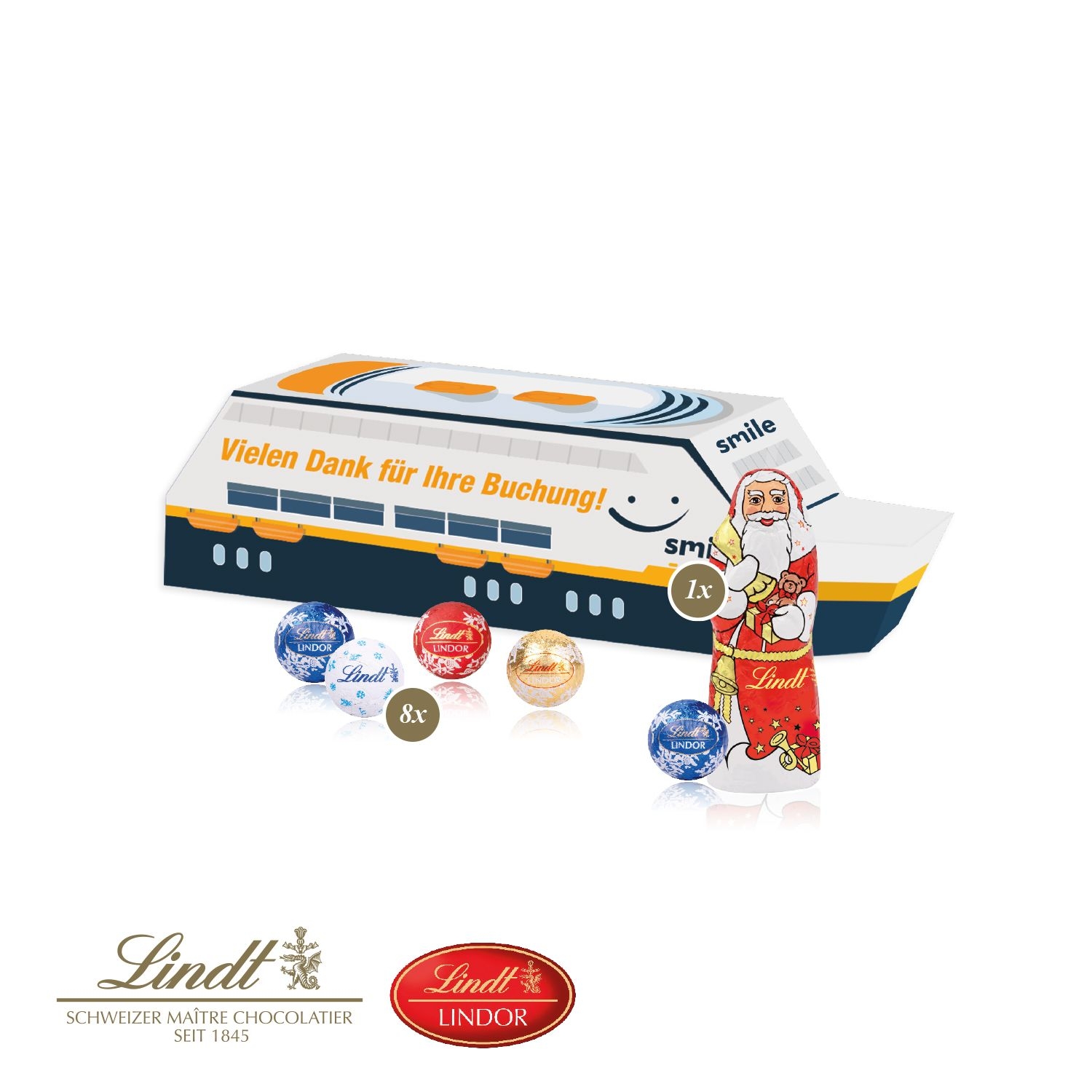 CD955903D Praesent _Schiff_ mit Lindt Minis und Nikolaus