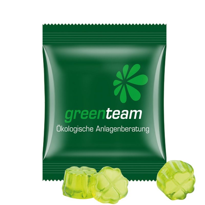 JG15061-23Minituete 10g_ Fruchtgummi Standardformen_ Kleeblatt_ weisse Folie