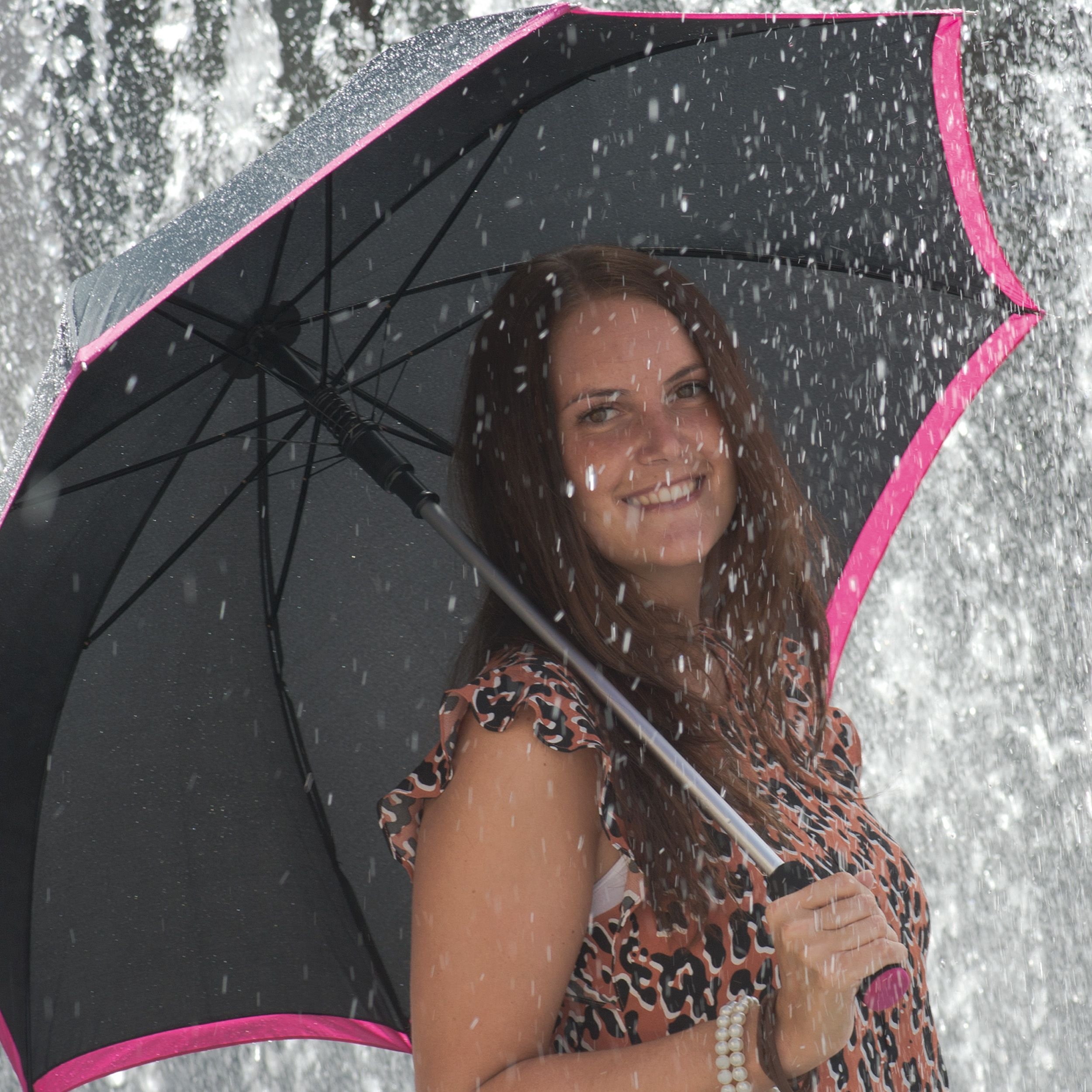 MA43298-11Automatik Regenschirm aus Pongee_ pink