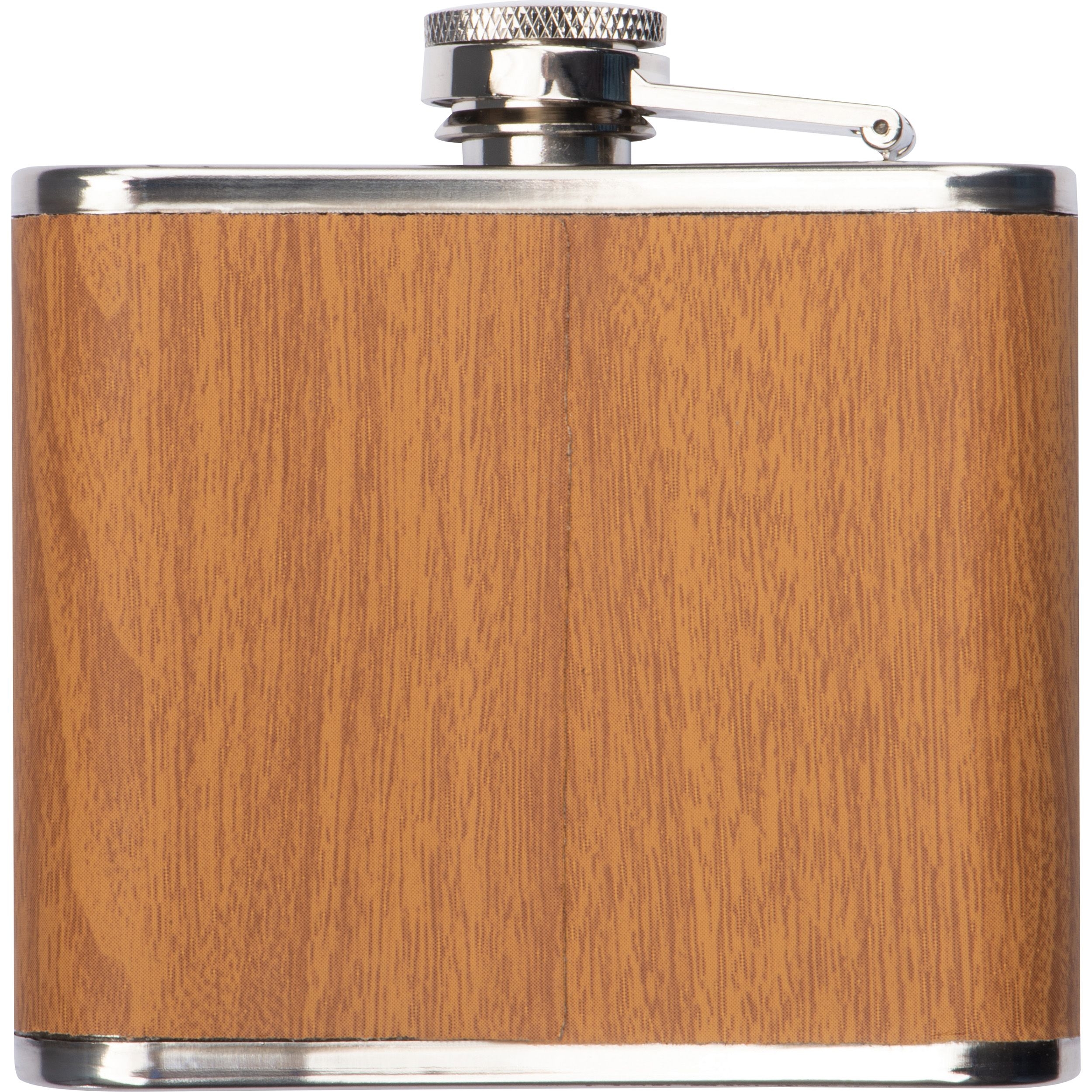 MA62439-01Flachmann aus Edelstahl im Holzdesign Fuellvermoegen 170ml_ braun