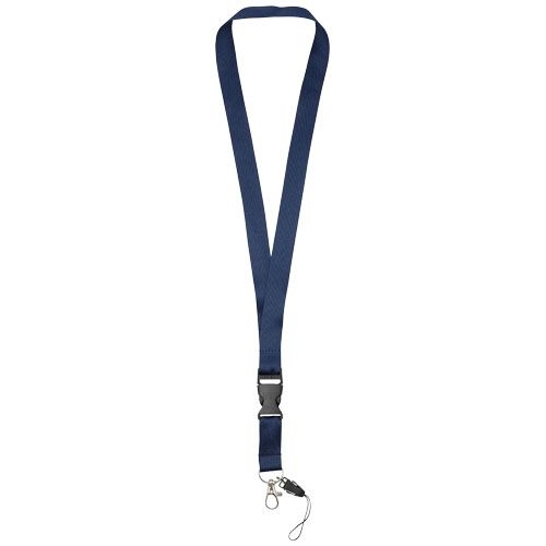 Sagan Lanyard mit abnehmbarer Schnalle und Handyband, navy