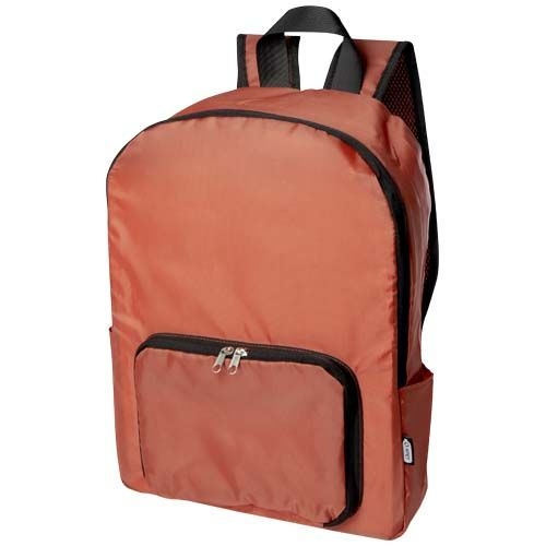 PF130090-3EcoFold faltbarer RPET Rucksack 15 L_ ziegelstein