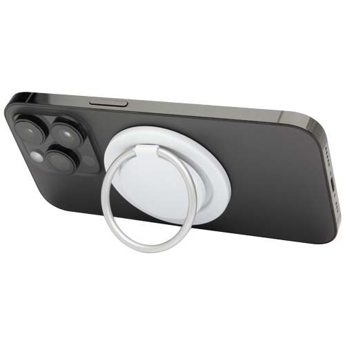 PF124462-1Albali Magnetische Smartphonehalterung  aus recyceltem Kunststoff mit Ringstaender_ weiss