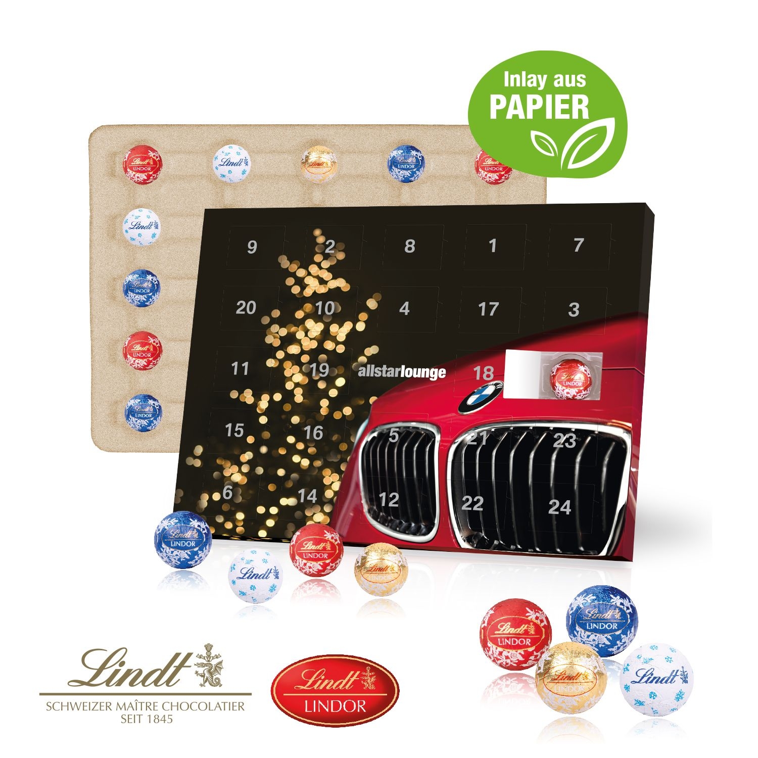 CD55322-01Tisch-Adventskalender Lindt _Gourmet Edition_ Inlay aus Papier _ Motiv-Vorlage