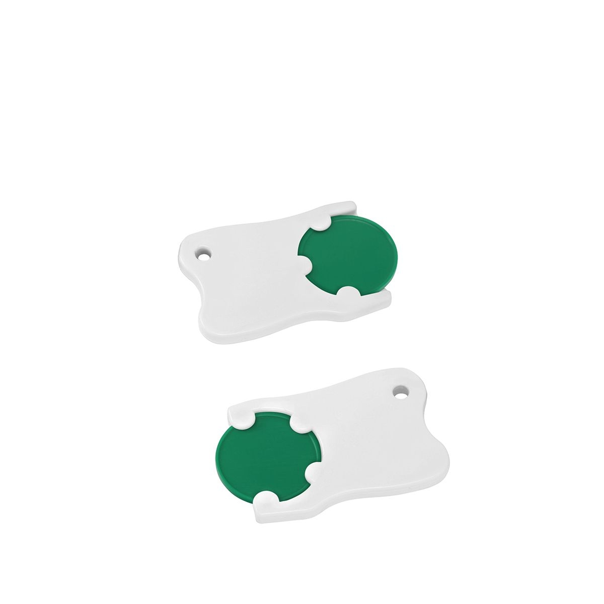 HE8287-2-0Chiphalter mit 1€-Chip _Zahn_ gruen_ weiss
