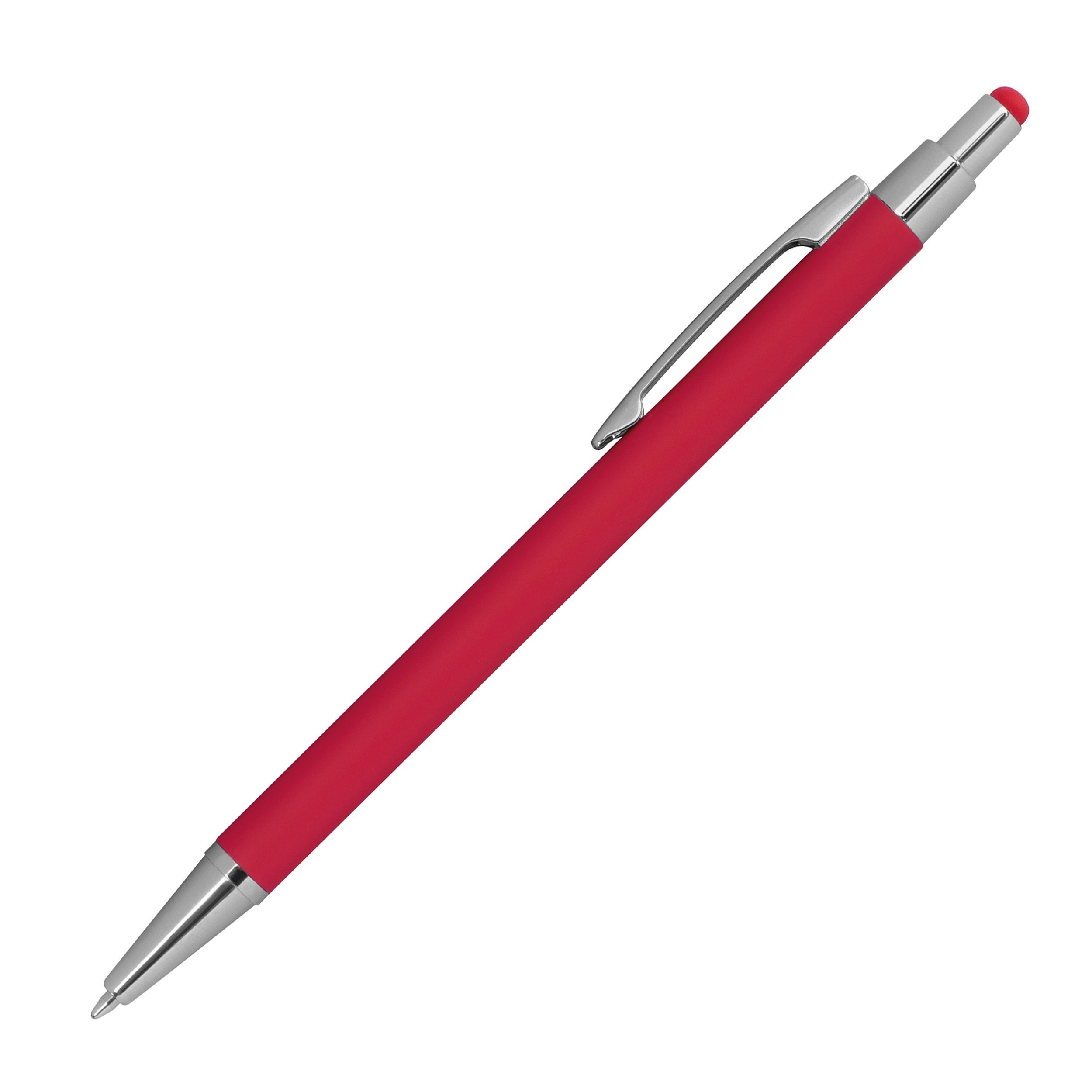 MA10964-05Kugelschreiber aus Metall mit Rubberfinish und Touchfunktion_ rot
