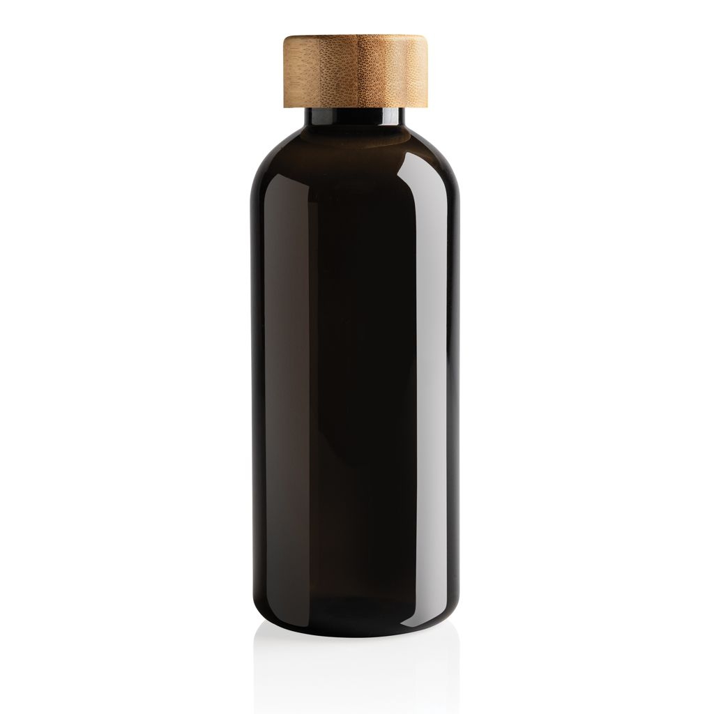 XDP433.09-1RCS rPET Flasche mit Bambus-Deckel_ schwarz