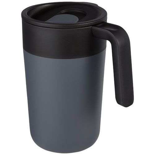 PF100731-4Nordia 400 ml doppelwandiger Becher aus Recyclingmaterial_ grau PF100731-4Nordia 400 ml doppelwandiger Becher aus Recyclingmaterial_ grau