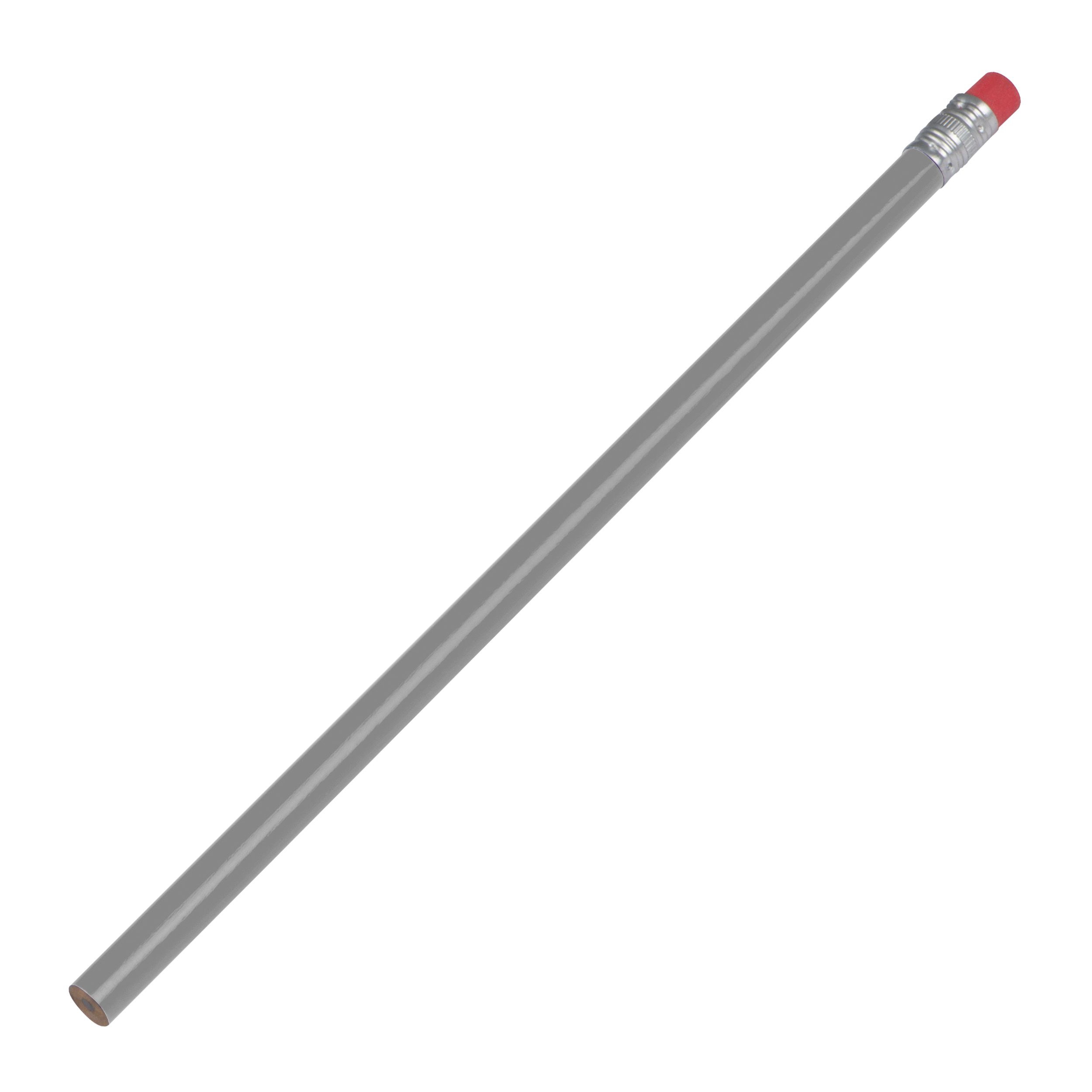 Bleistift mit Radiergummi, silbergrau