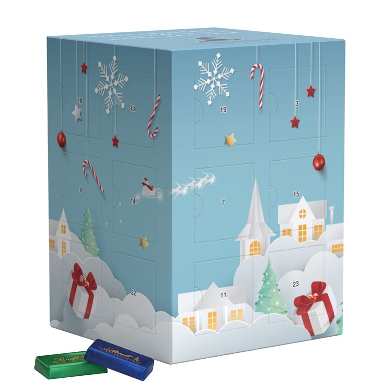 JG20065-1Tower Adventskalender_ Vollkartonhuelle_ Lindt Schokotaefelchen_ Motiv-Vorlage
